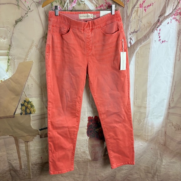 NEW Soft Surroundings Women's pull on Orange Jeans - Picture 2 of 11